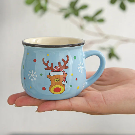 Ceramic Mousse Cup Cartoon Santa Claus Bakery Dessert Mug High-temperature Resistant Coffee Breakfast Cup Children's Water Mug Peaceful Pleasures Health and Wellness