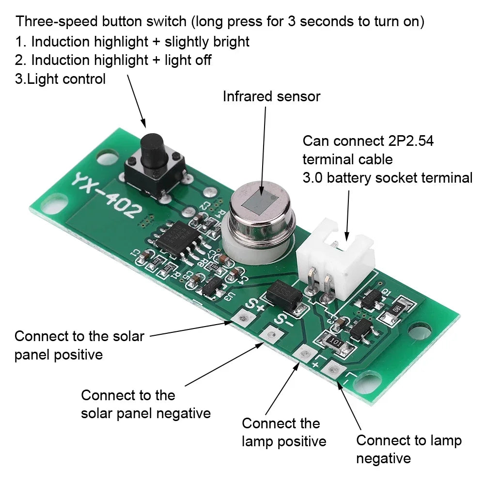 Solar Lamp Circuit Board Infrared Human Induction Wall Light Control