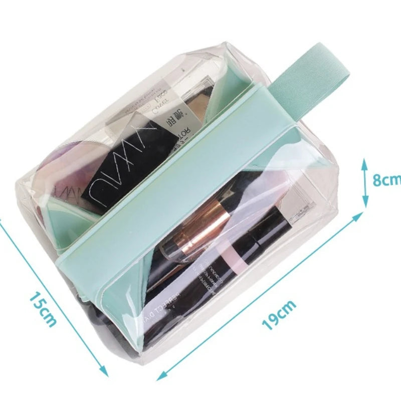 New Clear Toiletry Bags with Magnetic Closure Leak-proof Makeup Bag Large Capacity PVC Cosmetic Pouch for Women Men Traveling Peaceful Pleasures Health and Wellness
