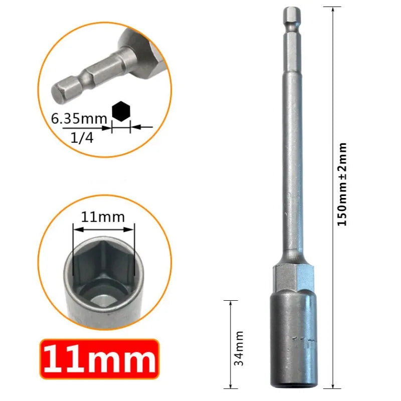 5 5- Lengthen Electric Drill Socket Head Bolt Nut Driver Bit Impact