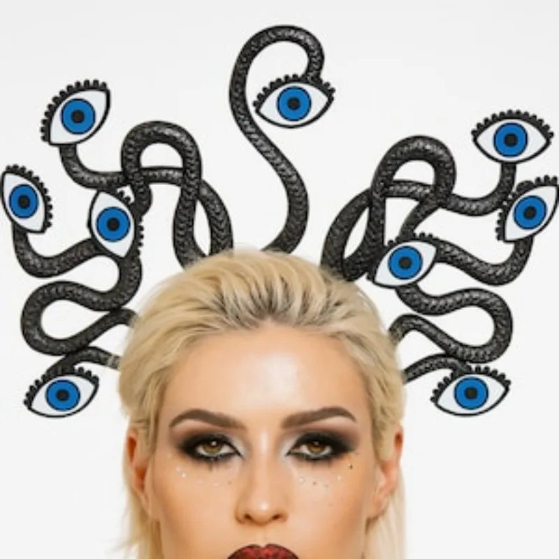 Surreal Multi Eye Snake Crown, Light Up Rave Headpiece, Evil Eye Trippy Headband for Cosplay Shoot, Halloween, Festival Costume Peaceful Pleasures Health and Wellness