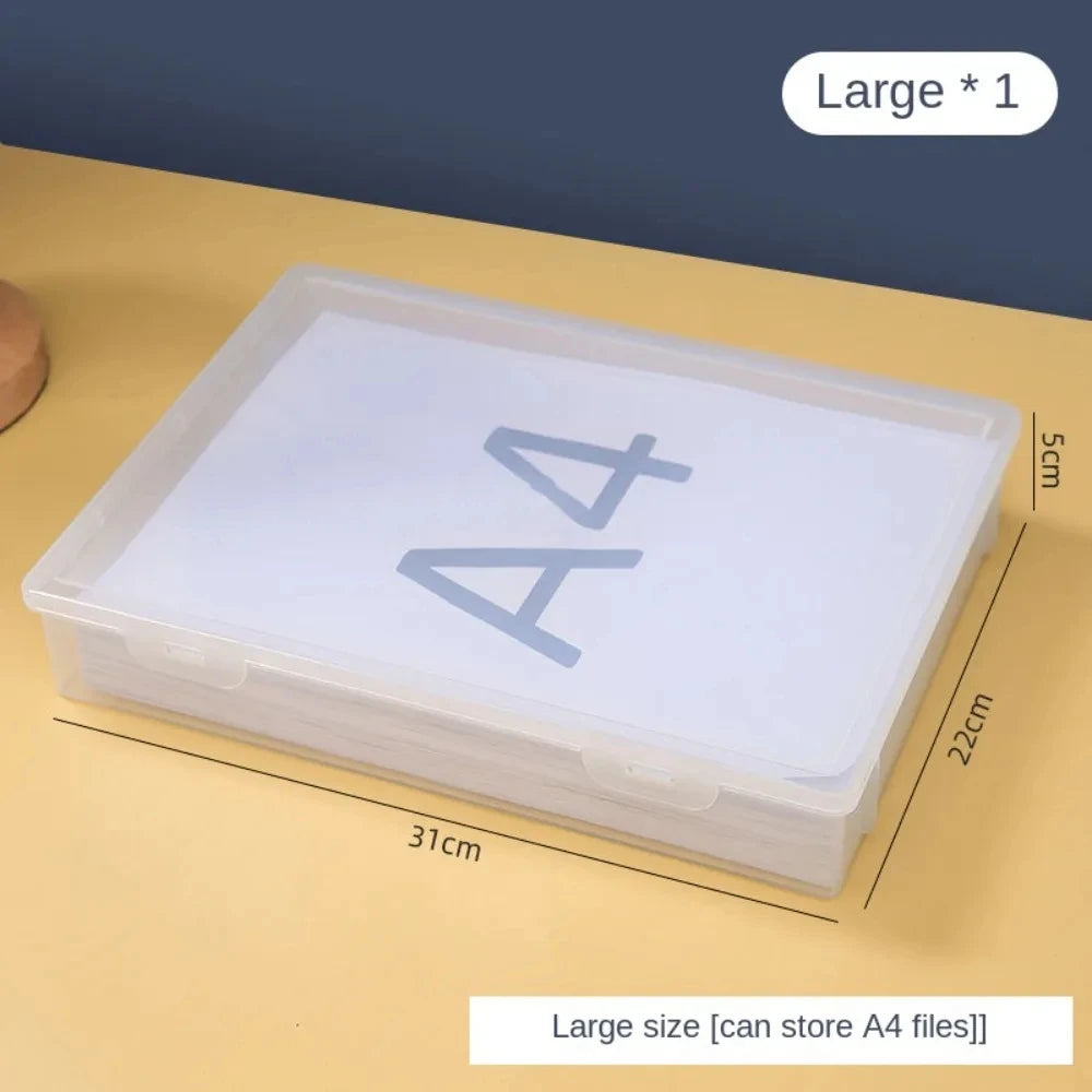 Clear Plastic A4 Document Storage Box – 3 Sizes | Organizer