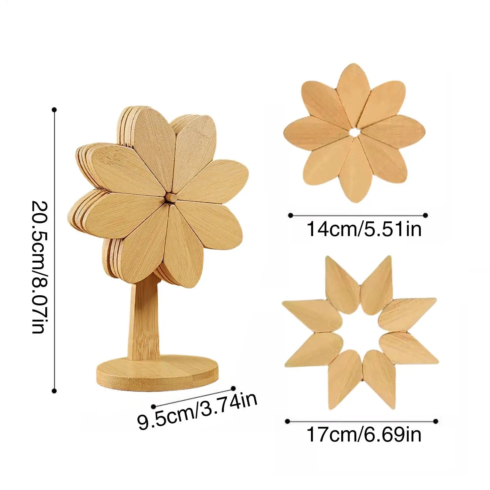 Windmill Wooden Trivet Set | Non-Slip Hot Pads for Kitchen Wooden Trivet Set Peaceful Pleasures Health and Wellness