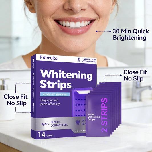 Purple Teeth Whitening Strips – Mint, Enamel Safe | 14 Strips Teeth Whitening Strips Peaceful Pleasures Health and Wellness