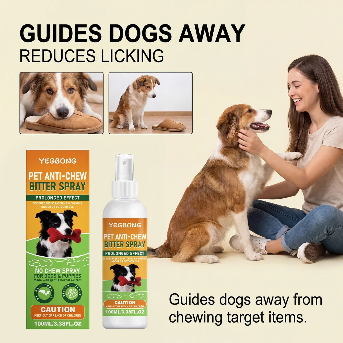 Pet Anti-Chew Bitter Spray – Dog & Cat Training Deterrent