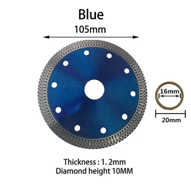 105/115/125MM Turbo Mesh Diamond Saw Blade, Ultra-Thin Cutting Disc for Granite Marble Tile Ceramic Concrete Angle Grinder Wheel Peaceful Pleasures Health and Wellness 105mm