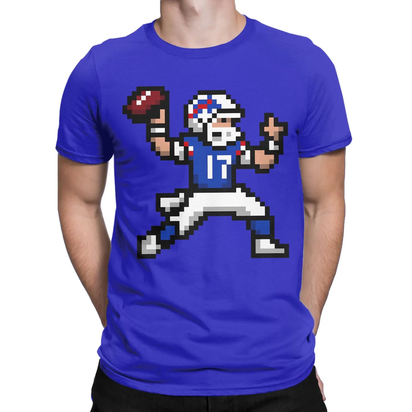 Josh Allen Cotton T-Shirt For Men Beach Y2K Funny T Shirts O Neck Trendy Cool Tees Plus Size Print Tops Peaceful Pleasures Health and Wellness Blue 5XL