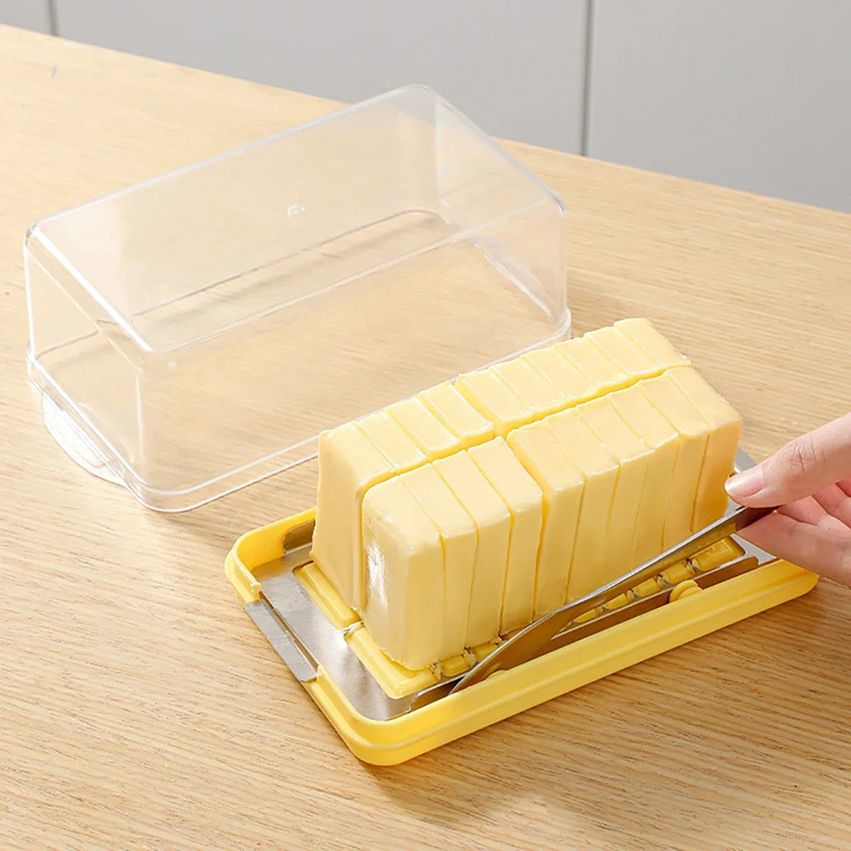 New Cheese Butter Cutting Storage Container Butter Cheese Fresh-Keeping Box with Lid Frozen Butter Refrigerator Crisper Box Peaceful Pleasures Health and Wellness