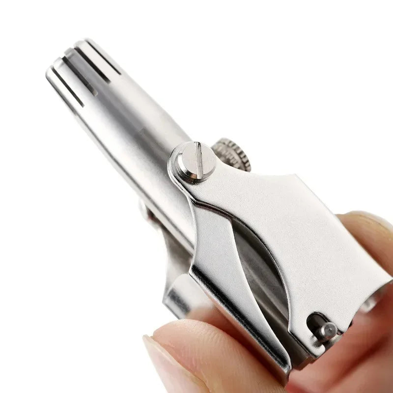 Manual Stainless Steel Nose & Ear Hair Trimmer – Quiet, Washable