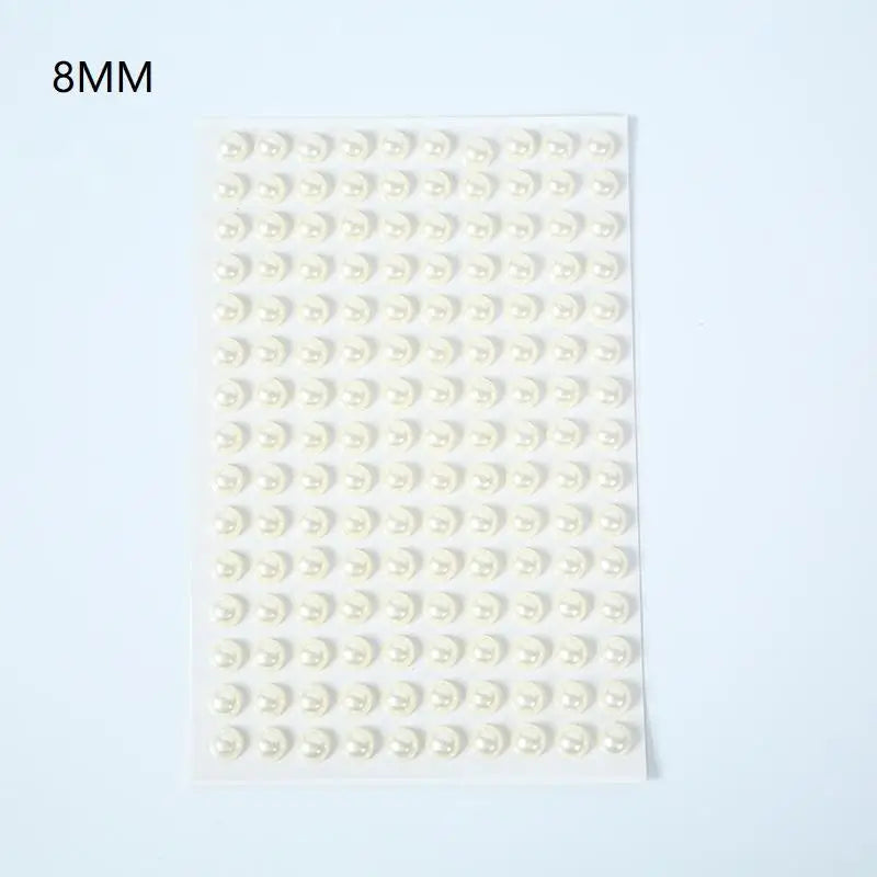 1sheet White Pearl Face Jewelry Stickers Self-Adhesive Pearl Eyeshadow Crystals Decals Decoration DIY Glitter Face Jewels Slider Peaceful Pleasures Health and Wellness 8MM