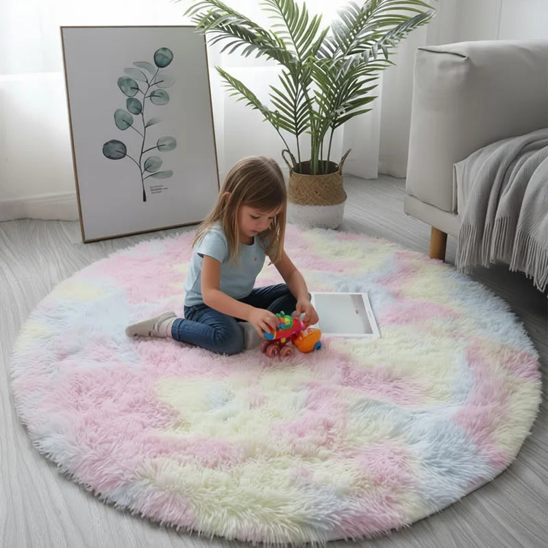 Super Soft Fluffy Round Plush Rug | Living Room & Bedroom Décor