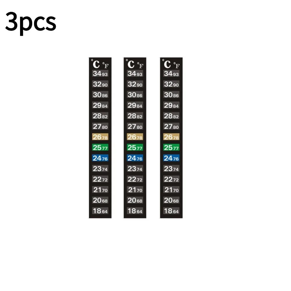 Stick-on Aquarium Temperature Strip for Accurate Readings Peaceful Pleasures Health and Wellness 3pcs
