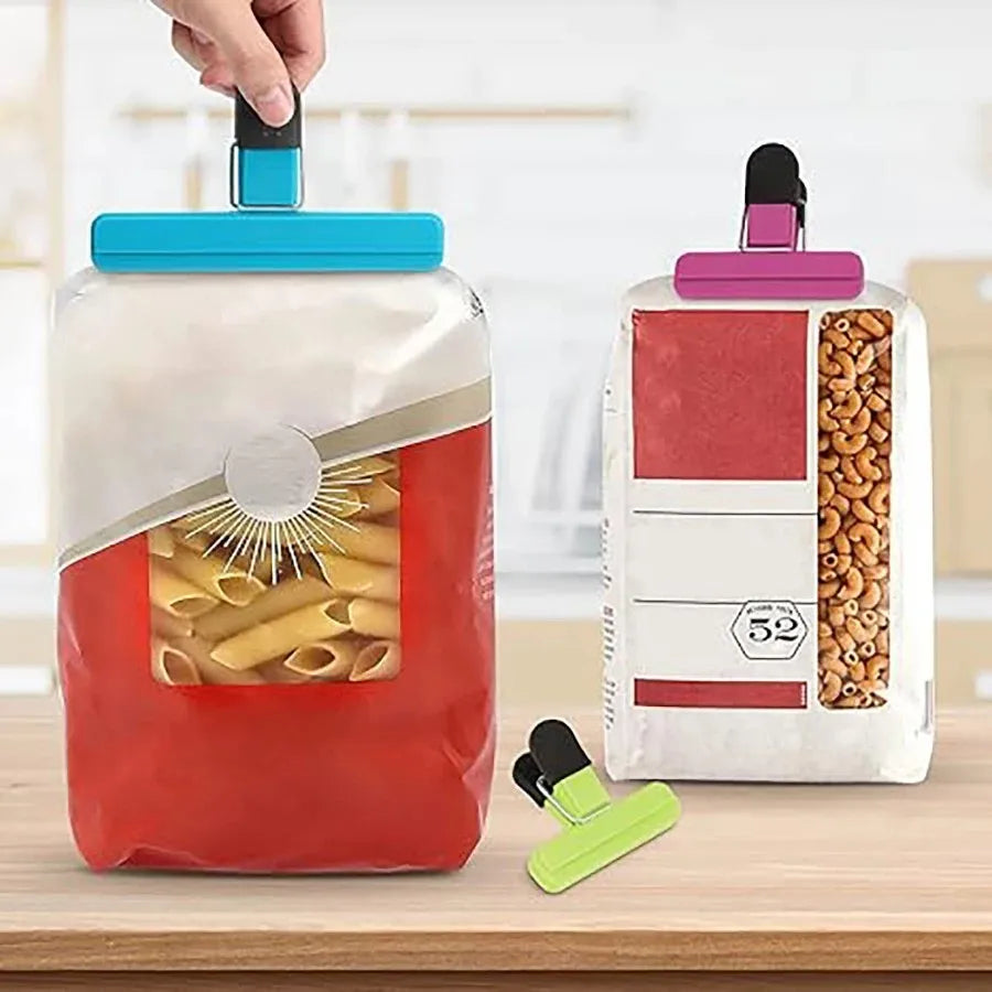 9 Pcs Various Sizes Grocery Bag Clip Plastic Heavy Duty Closure Handle, Plastic Closure Clip Food Fresh Plastic Bags Peaceful Pleasures Health and Wellness