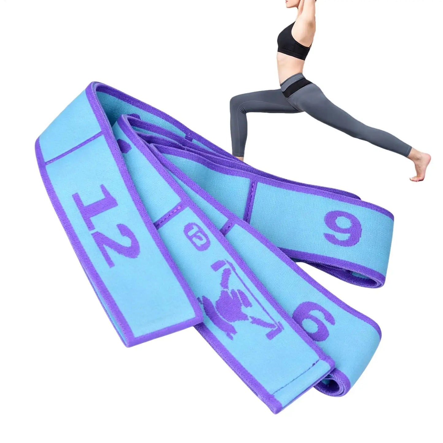 12-Grid Yoga & Dance Stretch Band | Elastic Resistance Strap