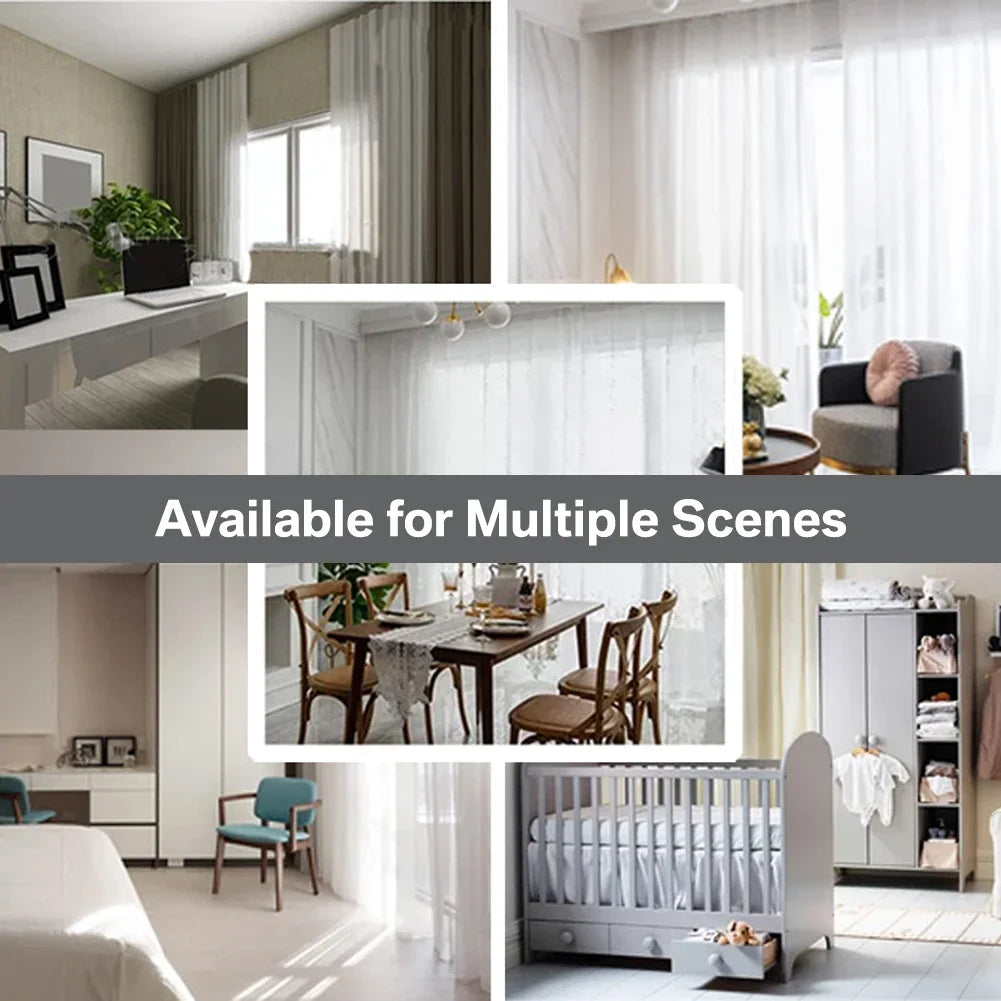 White Sheer Curtains Home Decoration Grommet/Rod Pocket Semi Tulle Window Treatments for Bedroom/Living Room Peaceful Pleasures Health and Wellness