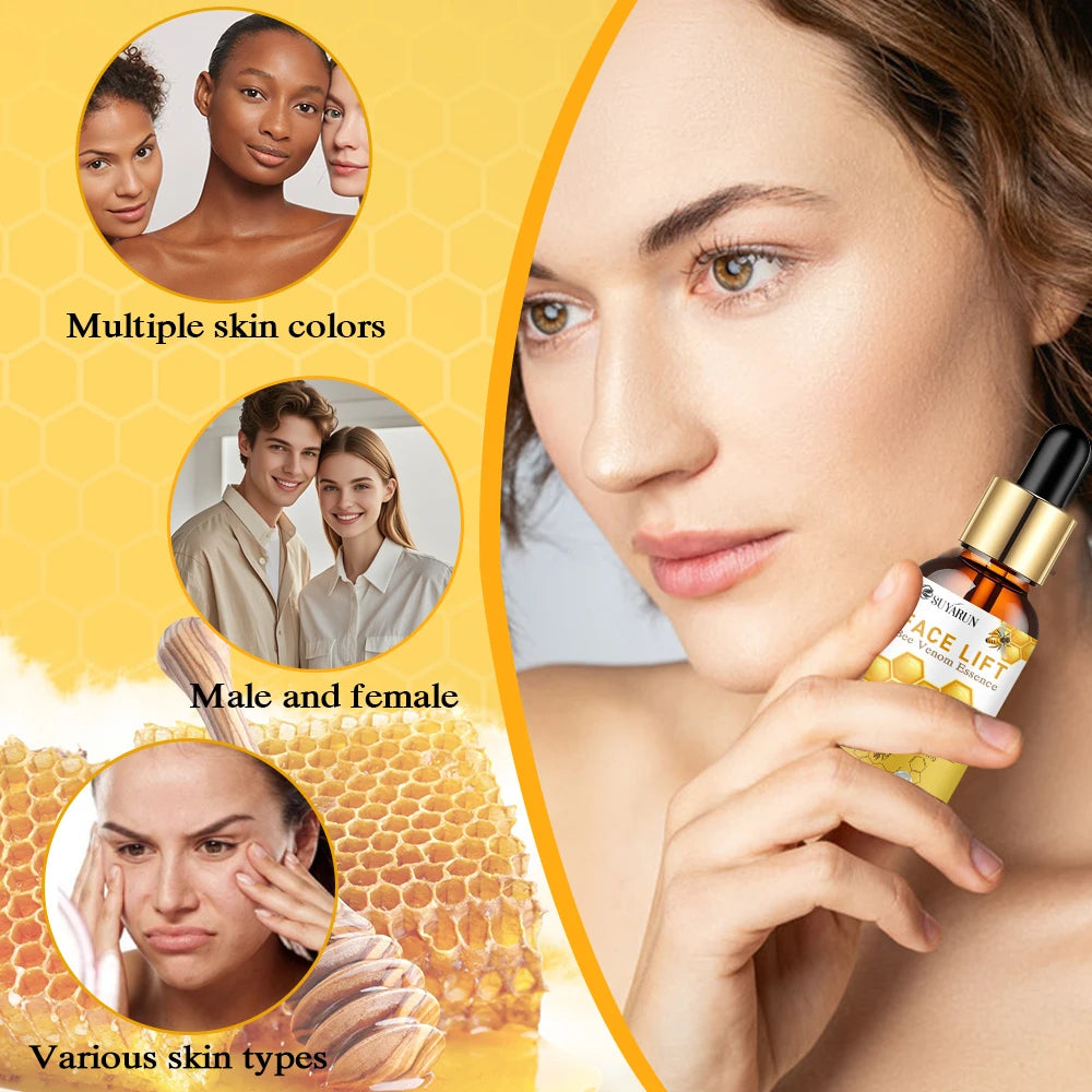 Bee Venom Anti-Wrinkle Essence Anti-Aging Polypeptide hyaluronic acid Essence Repair Moisturizing Firming Facial Skin Essence Peaceful Pleasures Health and Wellness