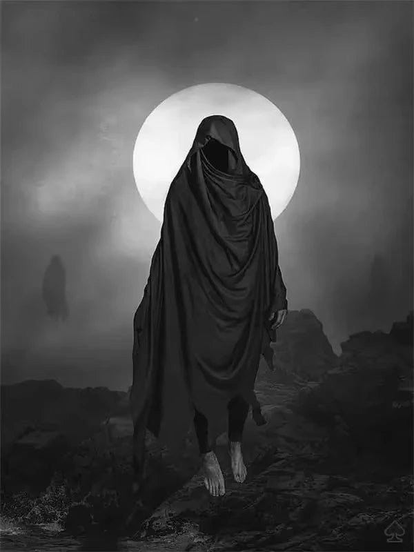 AA Dark Academia Art Black Death Poster Prints For Living Room Home Decor Nordic Gothic Horror Witch Canvas Painting Wall Art Peaceful Pleasures Health and Wellness 6 40x60cm