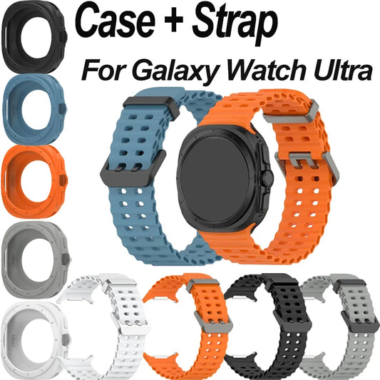Silicone Case & Band for Samsung Galaxy Watch Ultra 47mm Peaceful Pleasures Health and Wellness
