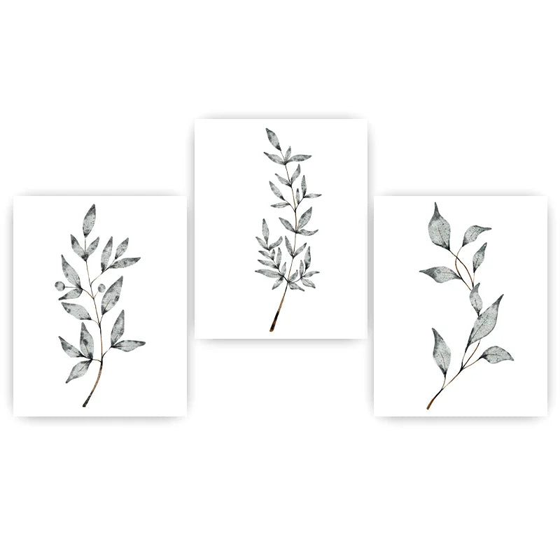 Nordic Botanical Canvas Wall Art – Plant Leaf Minimalist Poster Canvas Wall Art Peaceful Pleasures Health and Wellness 01 21X30cm No Frame China Mainland