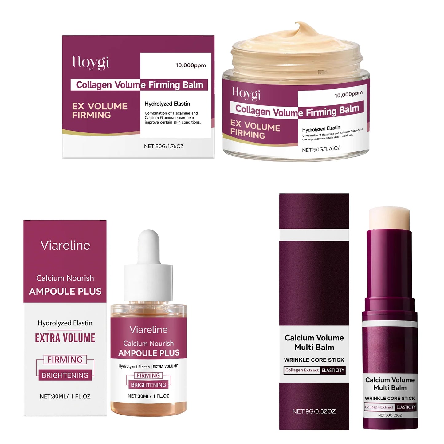 Korean Calcium Collagen Moisturizer, Balm & Firming Essence Set