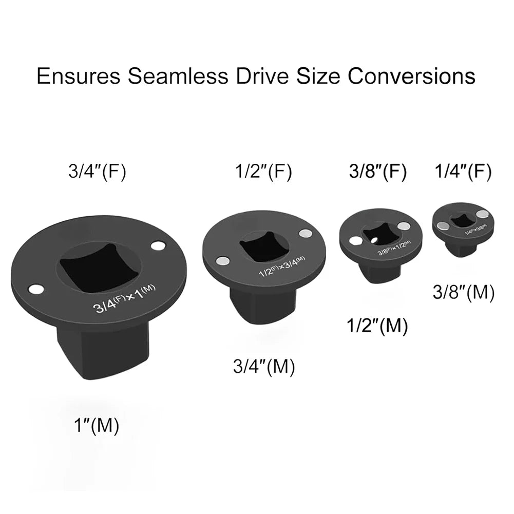 Low Profile Socket Adapter for Impact Driver – 3/8 to 1/2 & More