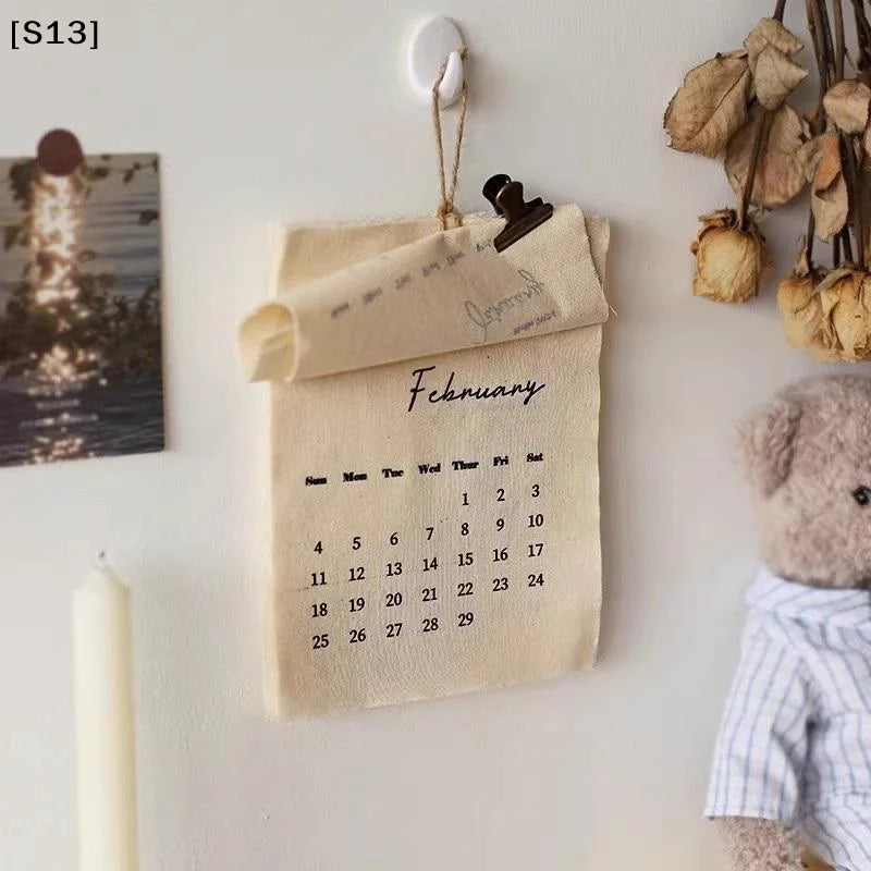 2026 Canvas Hook-Style Fabric Calendar Wall Calendar, High-Value Retro Style, Worthy Wall Calendar DecorationQ@ Peaceful Pleasures Health and Wellness