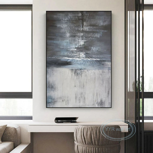 Nordic Pop Abstract Wall Art Canvas Large Poster Handmade Oil Painting Living Room Bedroom Porch Office Acrylic Decorative Mural Peaceful Pleasures Health and Wellness