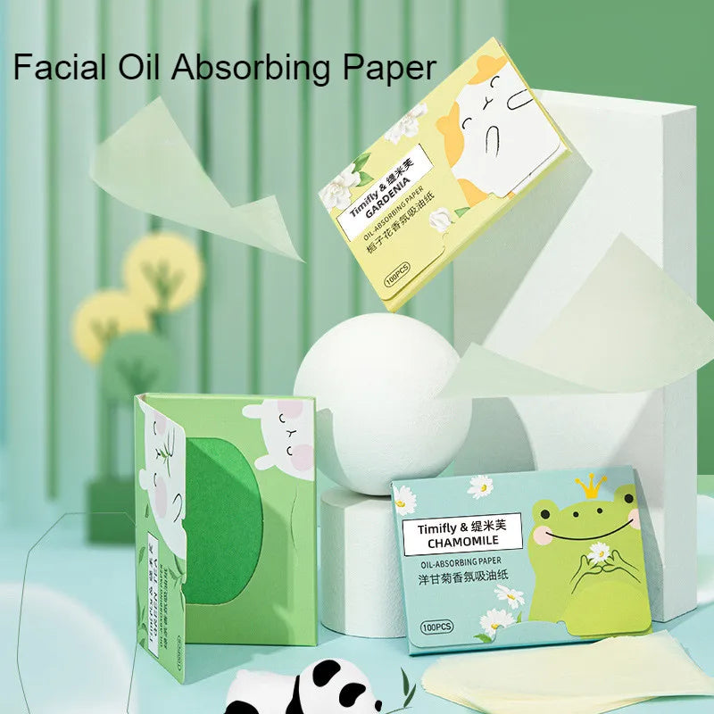 100 Pieces Fragrance Facial Oil-absorbing Paper for T-zone Oil Control Peaceful Pleasures Health and Wellness