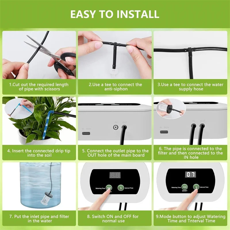 Solar Drip Irrigation Kit – Automatic Garden Watering System