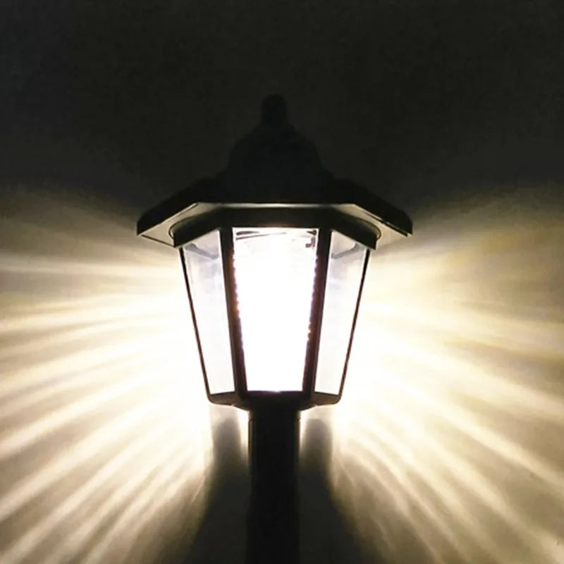 Solar Retro Hexagonal Lantern – Waterproof Garden Wall Light
