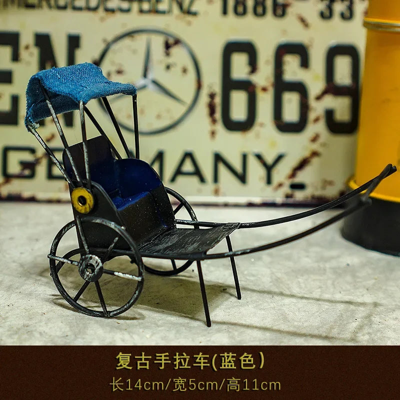 Mini Iron Pedal Small Motorcycle Model Handmade Ornaments Creative Small Moto Statue Miniatures Art Crafts Decoration Kids Gift Peaceful Pleasures Health and Wellness Blue 3