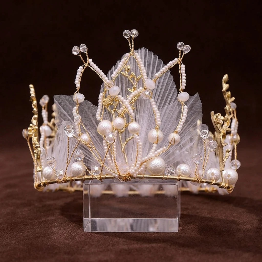Bridal Pearl Crown Hair Accessories Set With Natural Style For Wedding Photography Peaceful Pleasures Health and Wellness