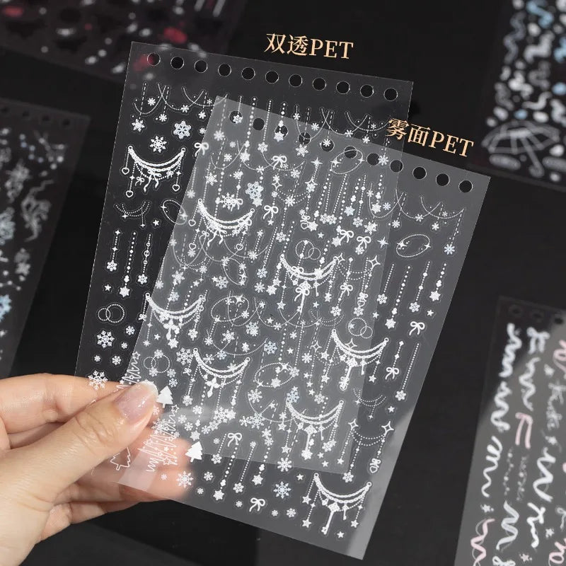 1 Pack Echo Flower Letter Korean Ins Style Decorative Elements DIY Hand Account Chasing Star Gu Card Sticker Peaceful Pleasures Health and Wellness