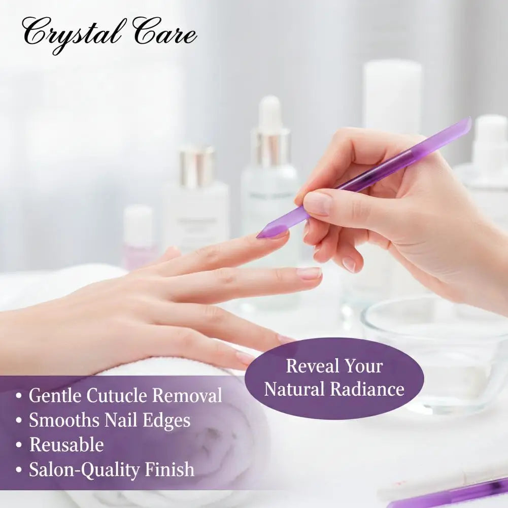Crystal Glass Cuticle Pusher – Dual-Ended Reusable Nail Tool