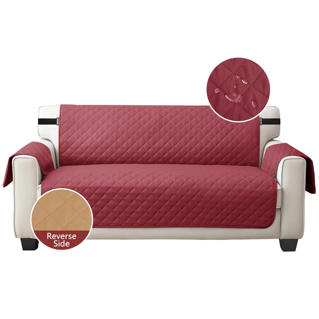 Easy-Fitting Reversible Sofa Couch Cover Waterproof for Dogs Water Resistant Furniture Protector with Elastic Adjustable Strap Peaceful Pleasures Health and Wellness