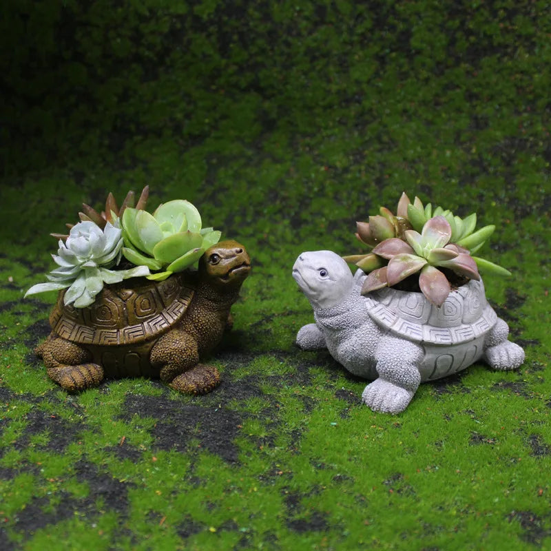 Cartoon Turtle Succulent Resin Planter | Micro Garden Pot