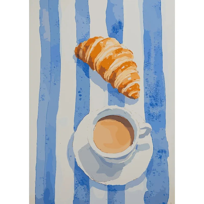 Retro Food Illustration Canvas Wall Art | Kitchen Home Decor