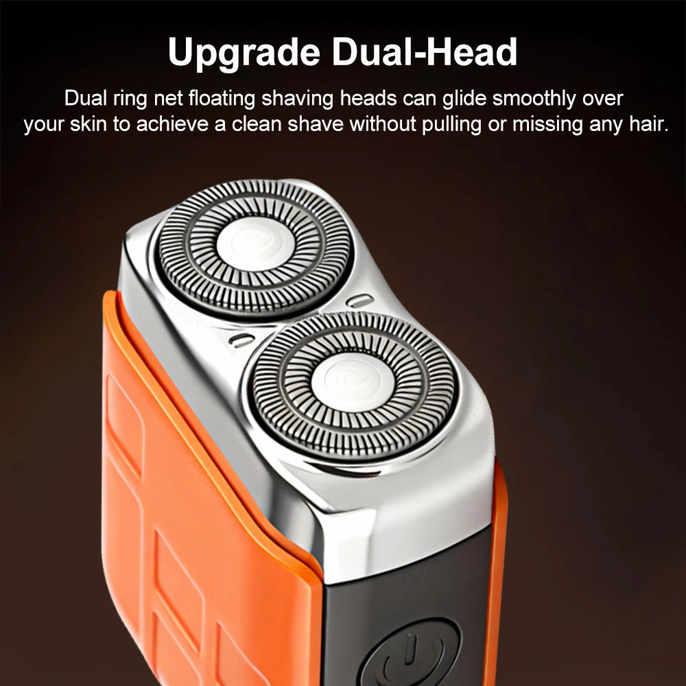 Mini Electric Shaver for Men Wet/Dry Facial Beard Trimmer Rechargeable Portable Mini Beard Shaver Dual-Head Blade Electric Razor Peaceful Pleasures Health and Wellness