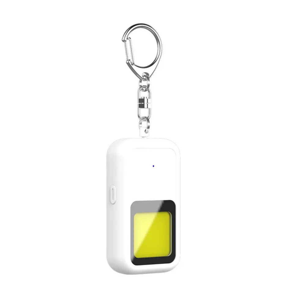 130 DB Safe Sound Personal Alarm LED Strobe Light 2 Modes Alarm Self Defence Alarm Keychain Waterproof with Hanging Hook Peaceful Pleasures Health and Wellness White