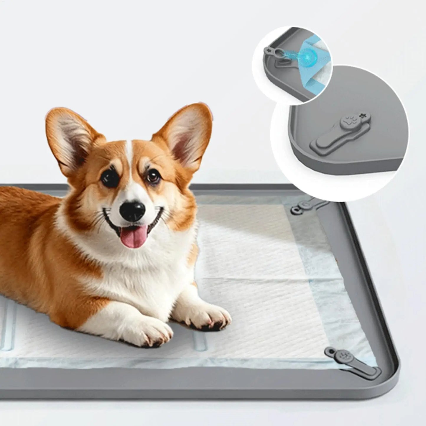 Silicone Dog Pee Pad Holder – Leak-Proof Raised Edge Tray