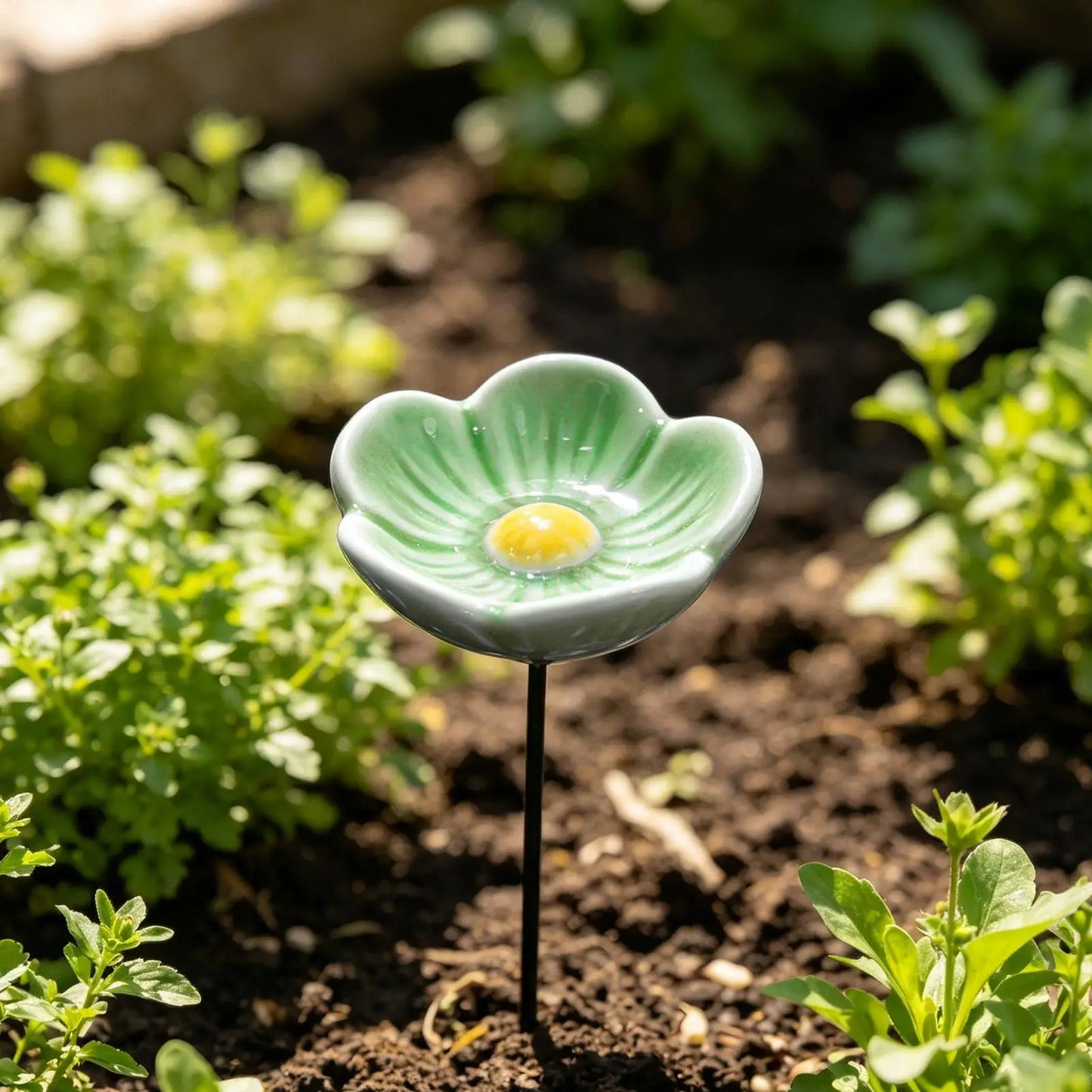 Ceramic Bee Watering Station | Flower Garden Stake Décor