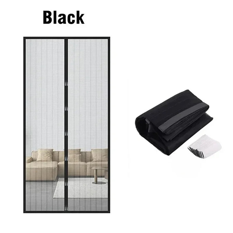 Magnetic Mosquito Net for Magnetic Window Mosquito Net Gauze Doorway Curtain Heat Insulation Anti-mosquito Curtains Living Room Peaceful Pleasures Health and Wellness Black with Velcro 100x210cm