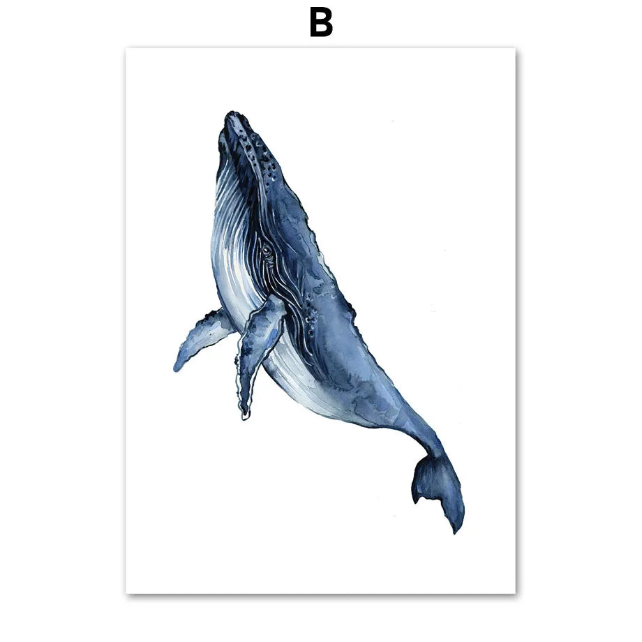 Ocean Animals Canvas Wall Art Print – Kids Room Decor