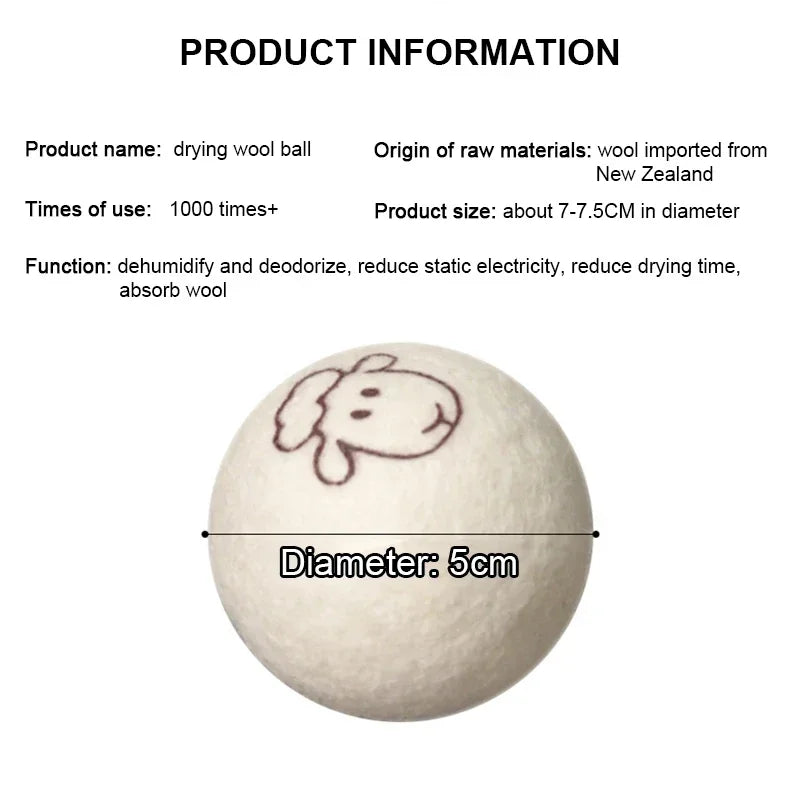 Wool Dryer Balls – Anti-Static Reusable Fabric Softener