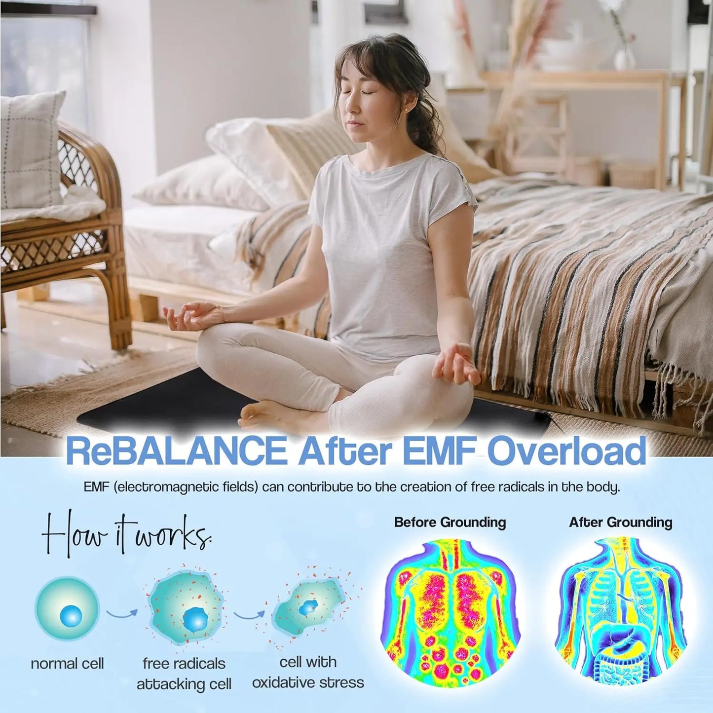 MagCellapy Earthing Grounding Mat – Sleep & Pain Relief Pad