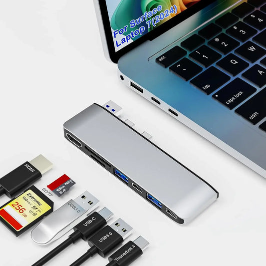 USB-C Hub for Laptop with 4K HDMI, Thunderbolt 4, 100W Charging, SD/TF Card Slots Peaceful Pleasures Health and Wellness United States