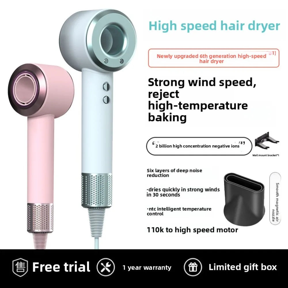 2025 New Professional Hair Dryer with Temperature Control, Anion Functionality - Lightweight and Smooth Hair Styling Peaceful Pleasures Health and Wellness