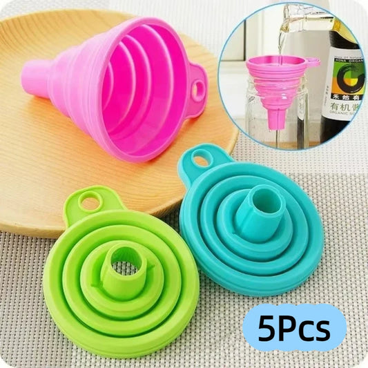 Collapsible Silicone Funnel Portable Telescopic Folding Funnels Peaceful Pleasures Health and Wellness