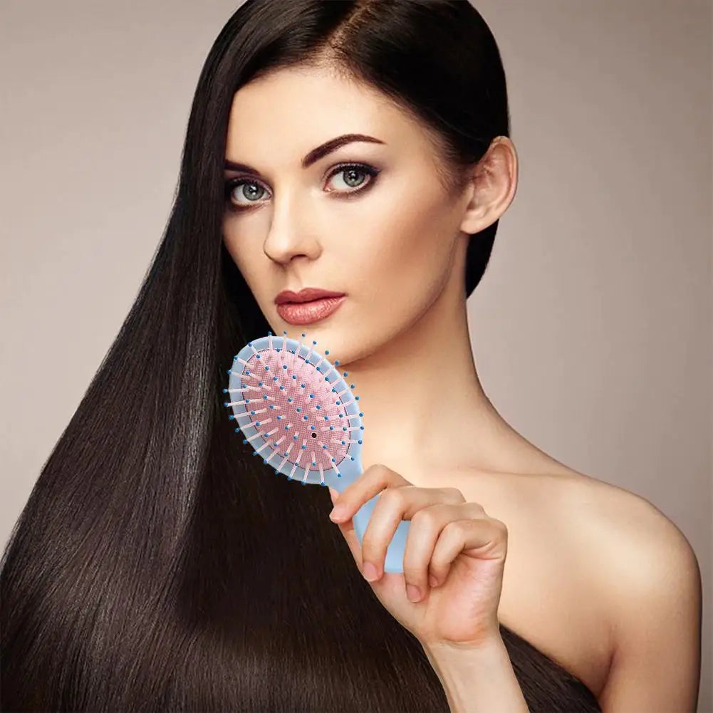 Mini Travel Detangling Hair Brush – Air Cushion Oval Brush for Wet & Dry Hair, Scalp Massage, Women & Girls Peaceful Pleasures Health and Wellness