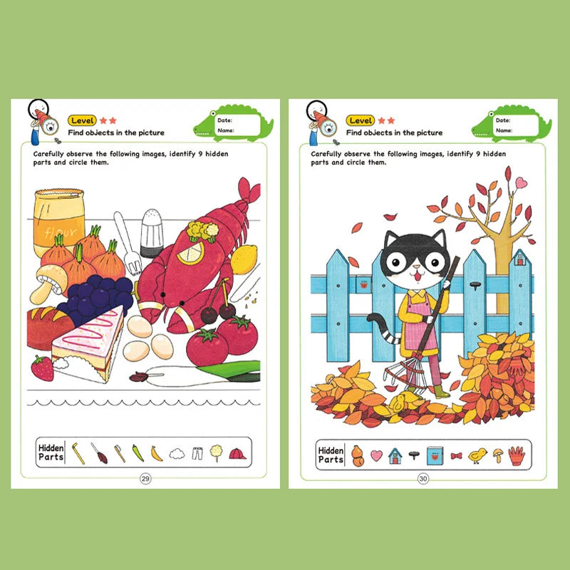 32-Page Interactive Spot-the-difference Game Colorful Educational